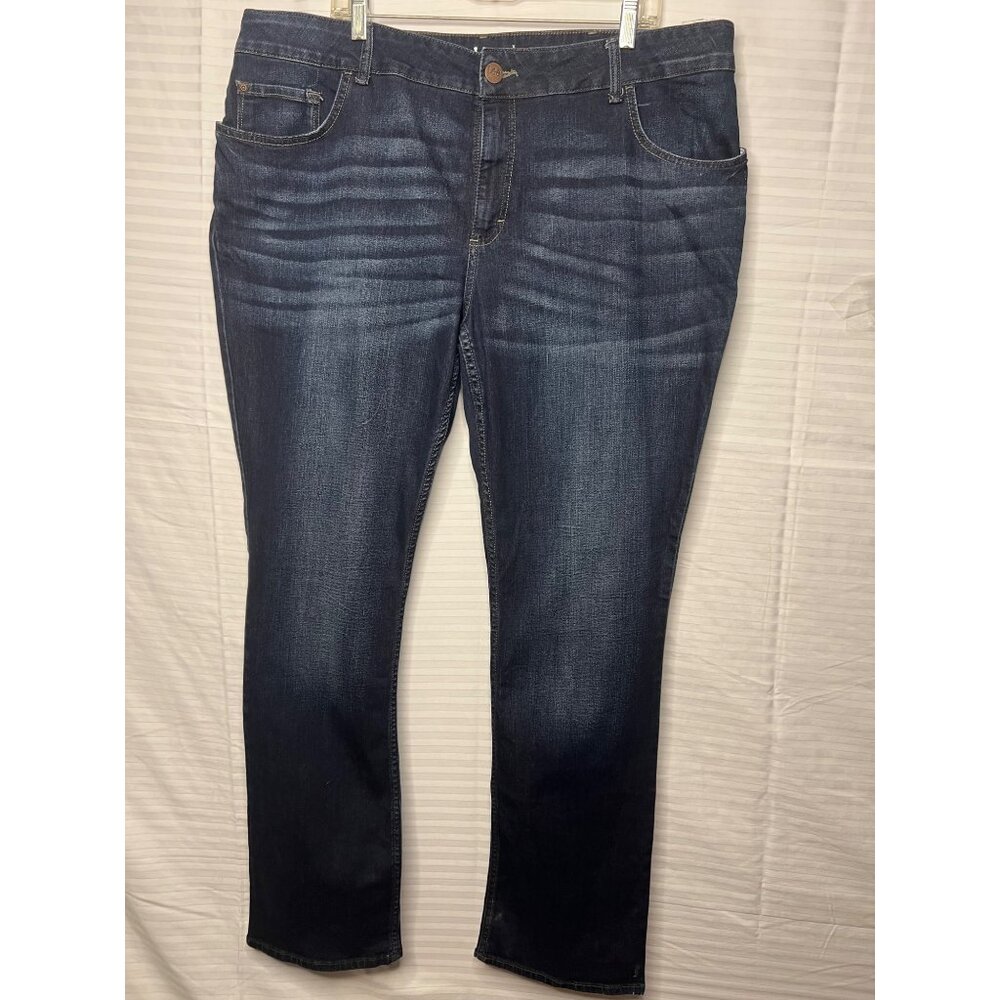 Lee Riders Midrise Bootcut Jeans Womens 22W Dark Wash Stretch Denim Cotton Blend